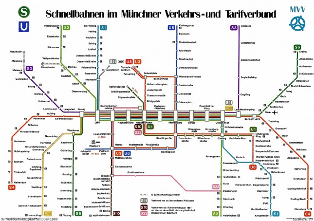 Munich tube map 1980