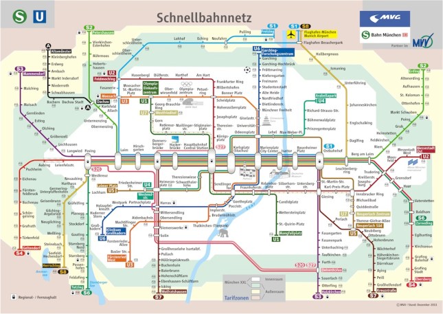 Munich tube map 2012